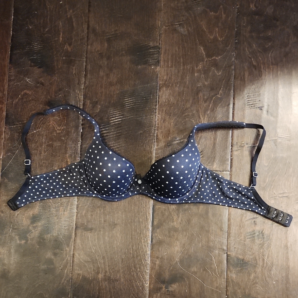 Polka Dot Underwire Bra - Navy Victoria's Secret